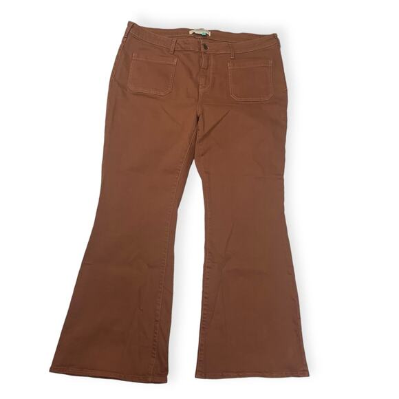 Pilcro women's 18 W bootcut jeans rust patch pocket anthropologie denim casual - Picture 2 of 12